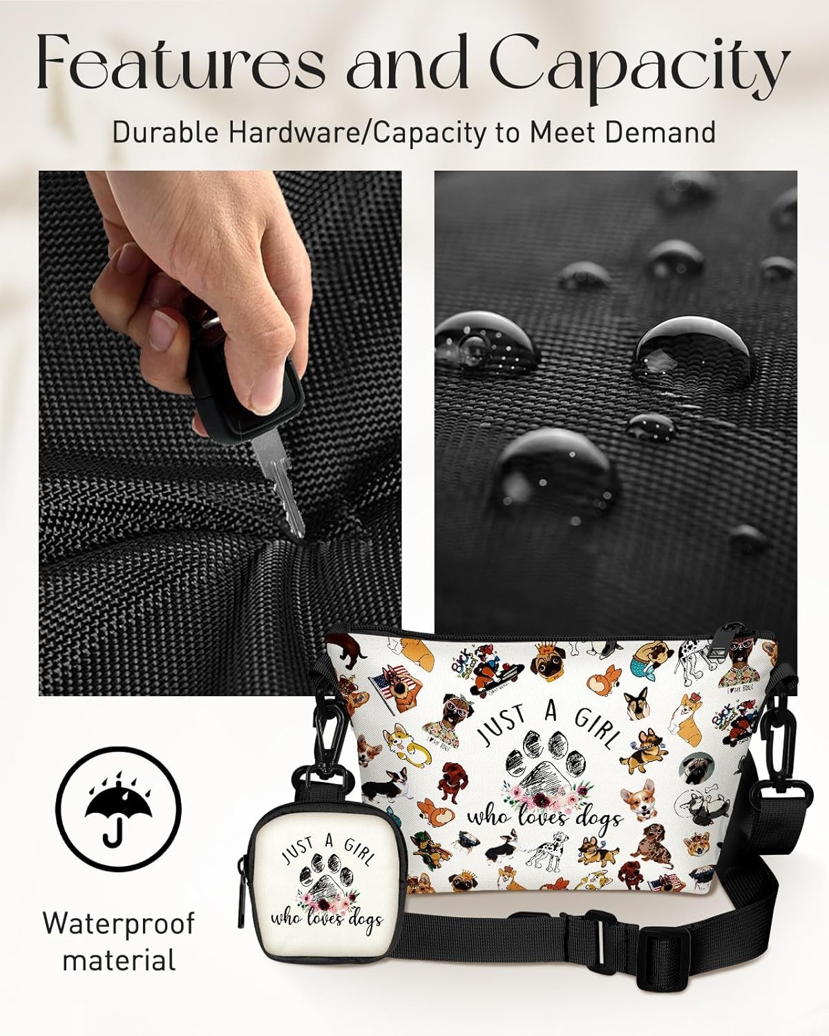 image:imageMiss Adola Cute Crossbody Bags for Women Fashion Design Aesthetic Small Cross Body Bag Cell Phone Purse Wallet Shoulder Pouch for Ladies Teen Girls Female for Travel Daily Shopping Little Dog Puppy