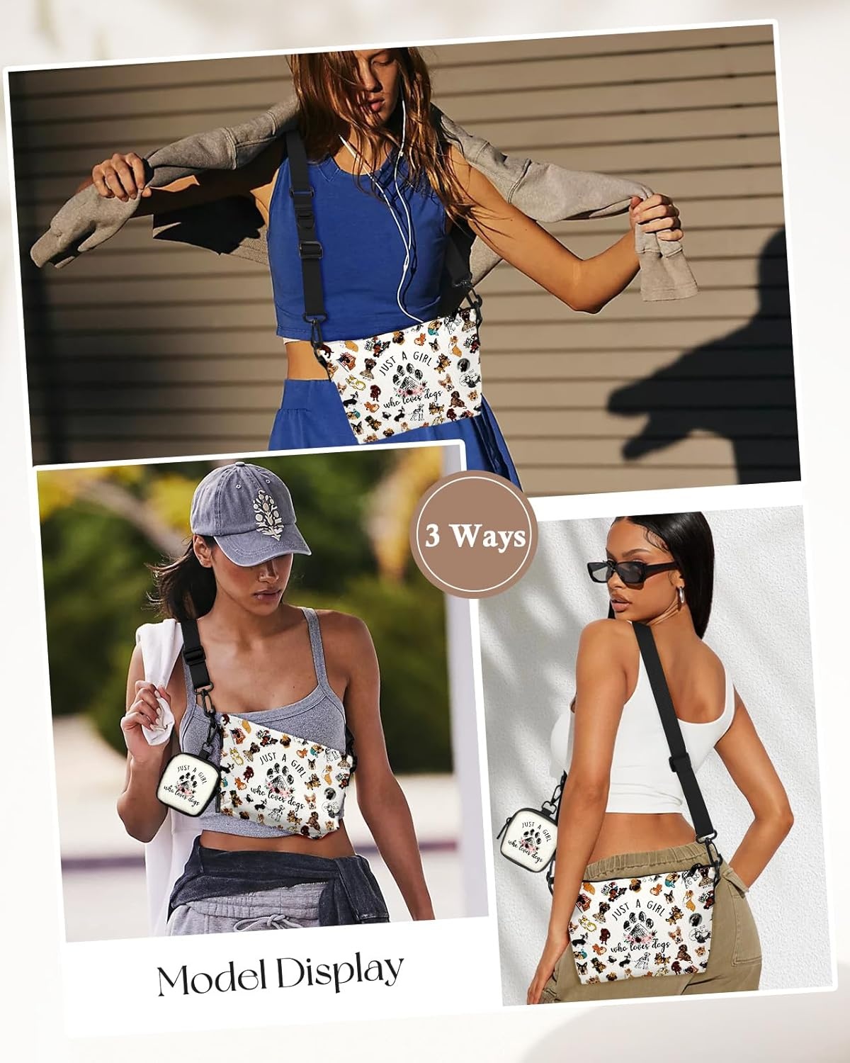 image:imageMiss Adola Cute Crossbody Bags for Women Fashion Design Aesthetic Small Cross Body Bag Cell Phone Purse Wallet Shoulder Pouch for Ladies Teen Girls Female for Travel Daily Shopping Little Dog Puppy