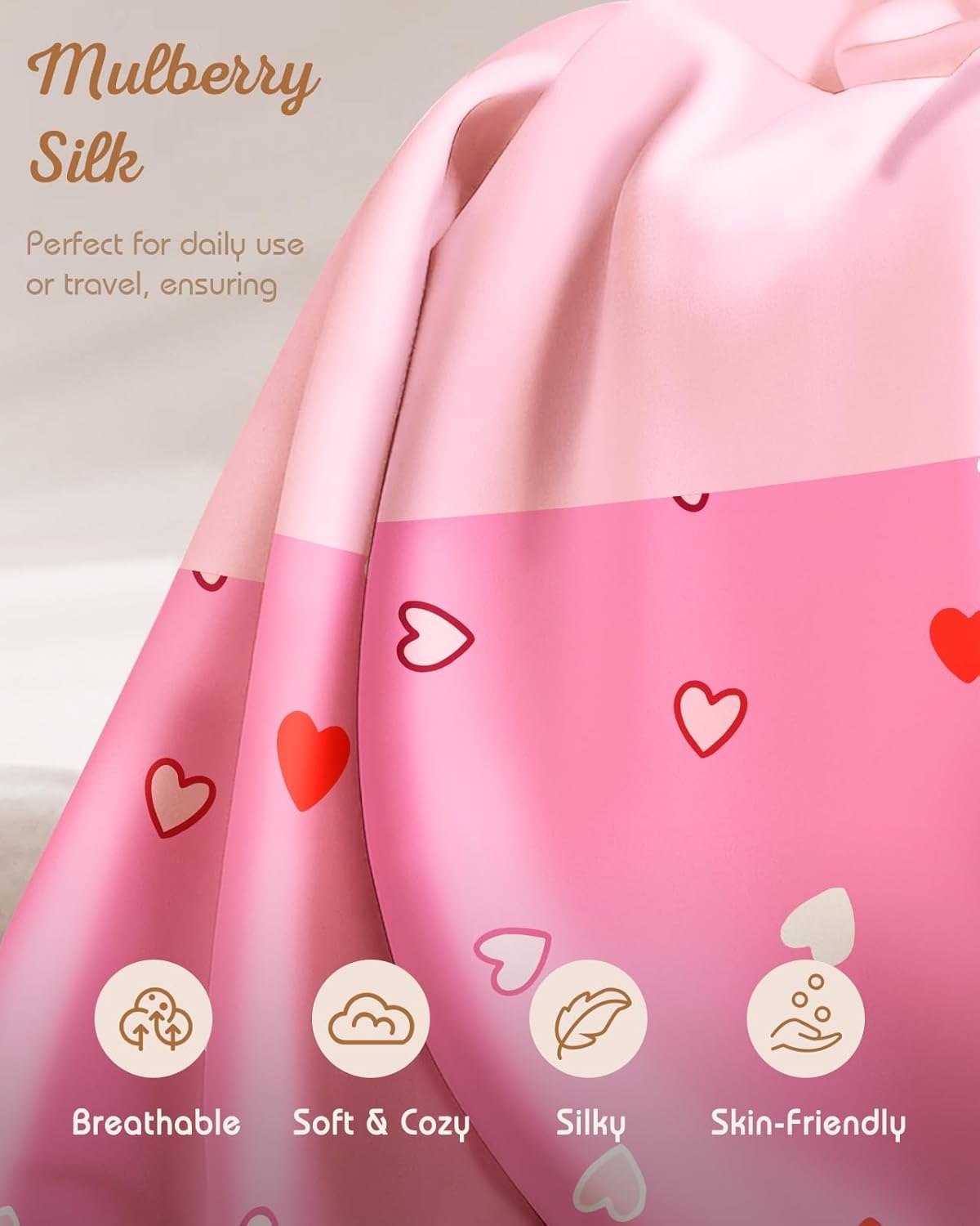 image:imageMiss Adola Kids Pillowcases Standard Size 20x26 Cute Cartoon Soft Breathable Silk Pillow Cases for Hair and Skin with Hidden Zipper for Girls Fun Kawaii Design for Bedding Fish TailPoint Bow