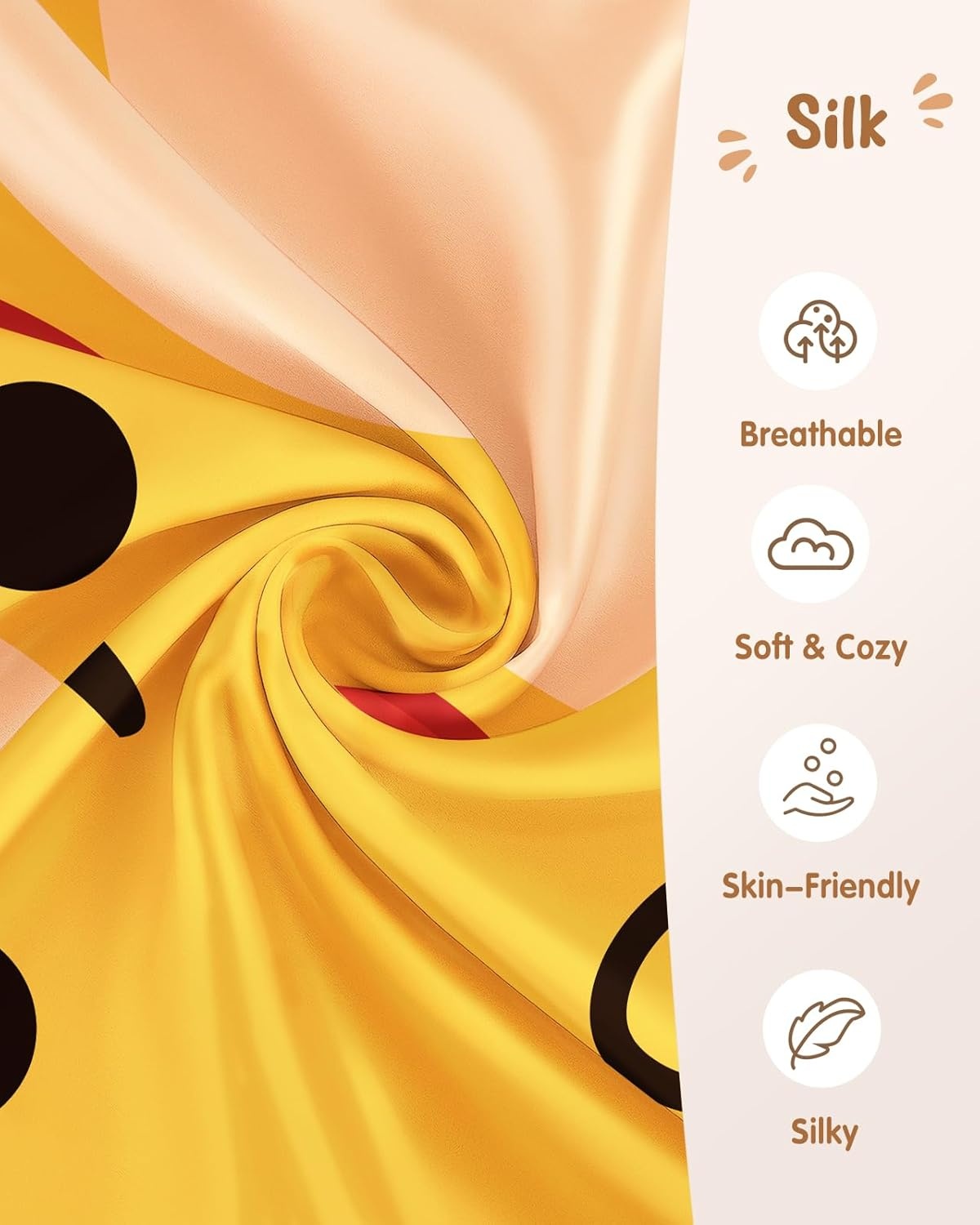 image:imageMiss Adola Kids Pillowcases Standard Size 20x26 Cute Cartoon Soft Breathable Silk Pillow Cases for Hair and Skin with Hidden Zipper for Girls Fun Kawaii Design for Bedding Fish TailYellow Bear