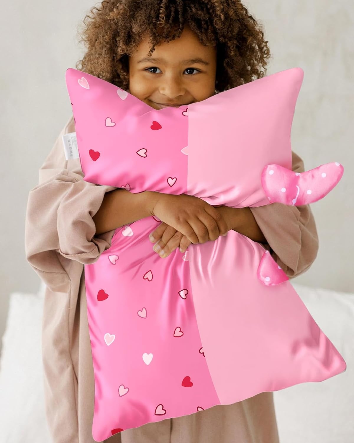 image:imageMiss Adola Kids Pillowcases Standard Size 20x26 Cute Cartoon Soft Breathable Silk Pillow Cases for Hair and Skin with Hidden Zipper for Girls Fun Kawaii Design for Bedding Fish TailPoint Bow
