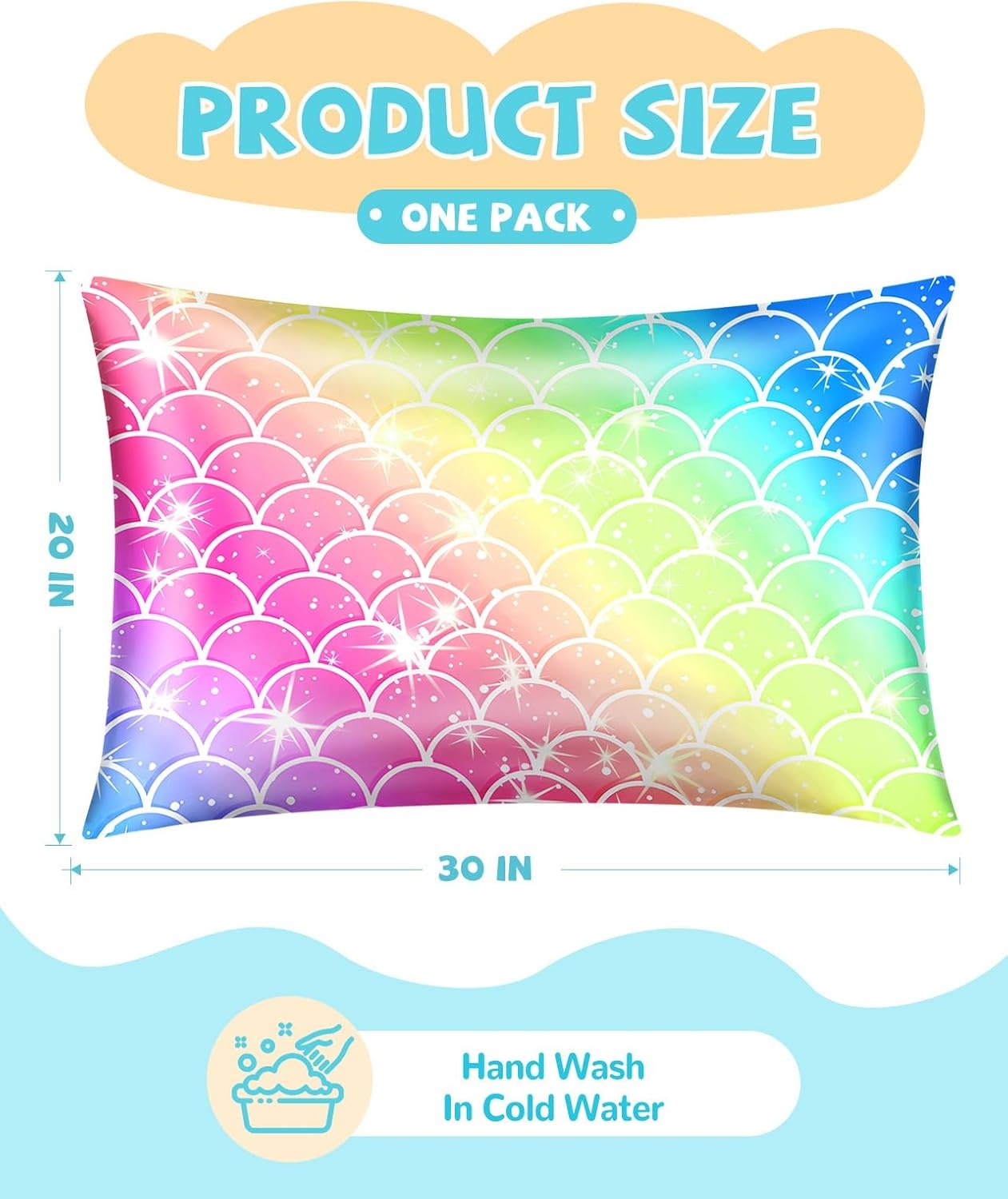 image:imageMiss Adola Kids Silk Pillowcase 1Pc Queen Size 30 x 20 Inches 19 Momme Mulberry Silk Pillow Case with Hidden Zipper for Toddlers Teens Girls Boys Hair and Skin Strawberry CatColorful Scales