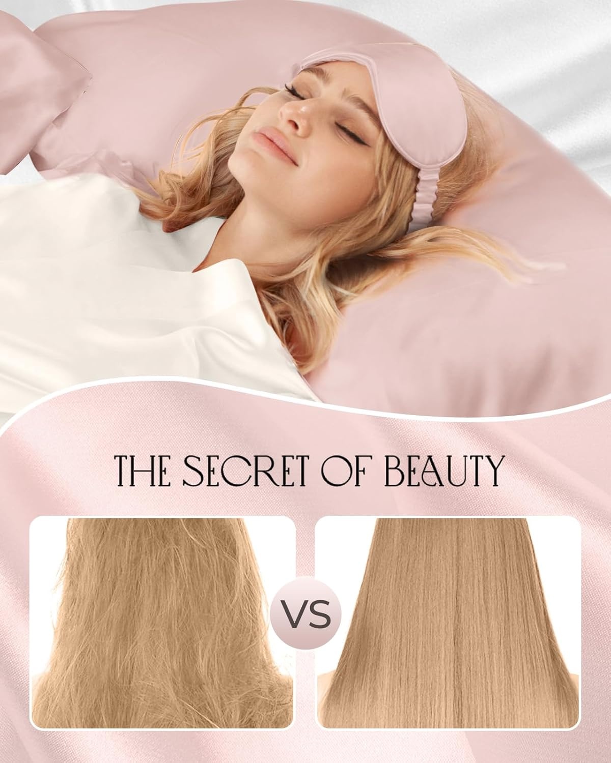 image:imageMiss Adola Mulberry Silk Pillowcase Set 1 Pc Silk Pillowcase with Eye Mask amp Scrunchie Soft Standard 20x26 Pillow Case for Hair and Skin Sleeping Gift for Women Blush PinkPink