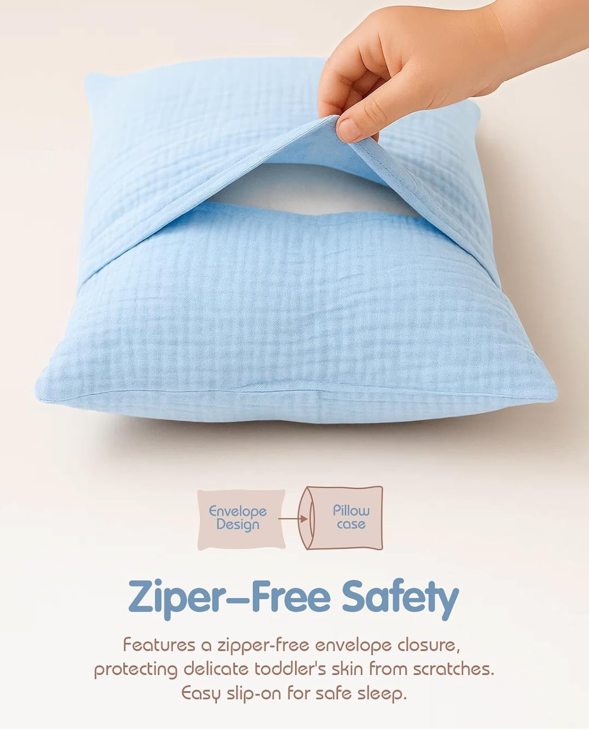 image:imageMiss Adola UltraSoft Cotton Toddler Pillowcase Set of 2 13x18 Breathable Kids Pillow Cases for Sensitive Skin Cute Cartoon with Envelope Closure for Baby Boys Girls Mermaids amp Sky BluePK Mermaids