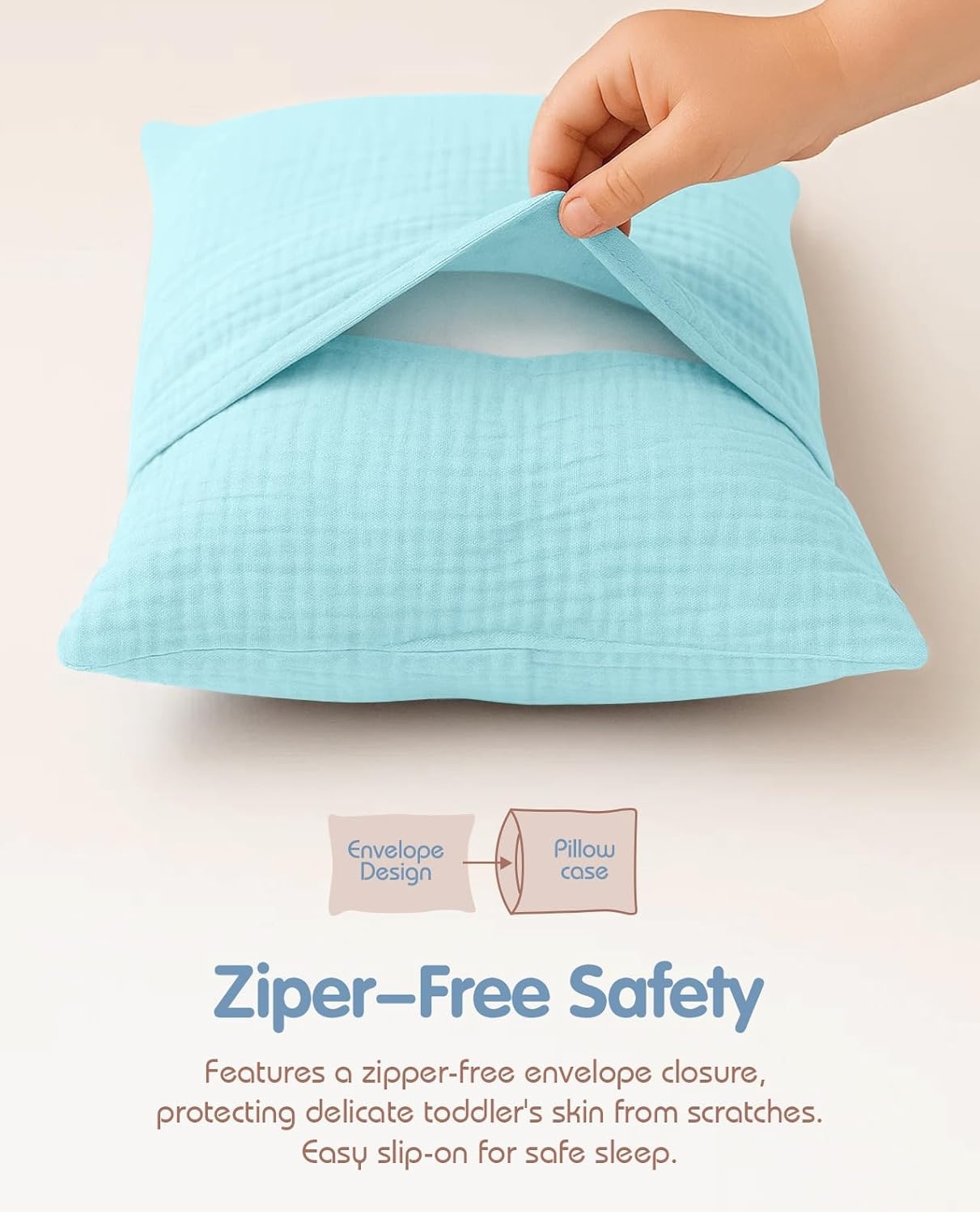 image:imageMiss Adola UltraSoft Cotton Toddler Pillowcase Set of 2 13x18 Breathable Kids Pillow Cases for Sensitive Skin Cute Cartoon with Envelope Closure for Baby Boys Girls Mermaids amp Sky BlueFlower Unicorn