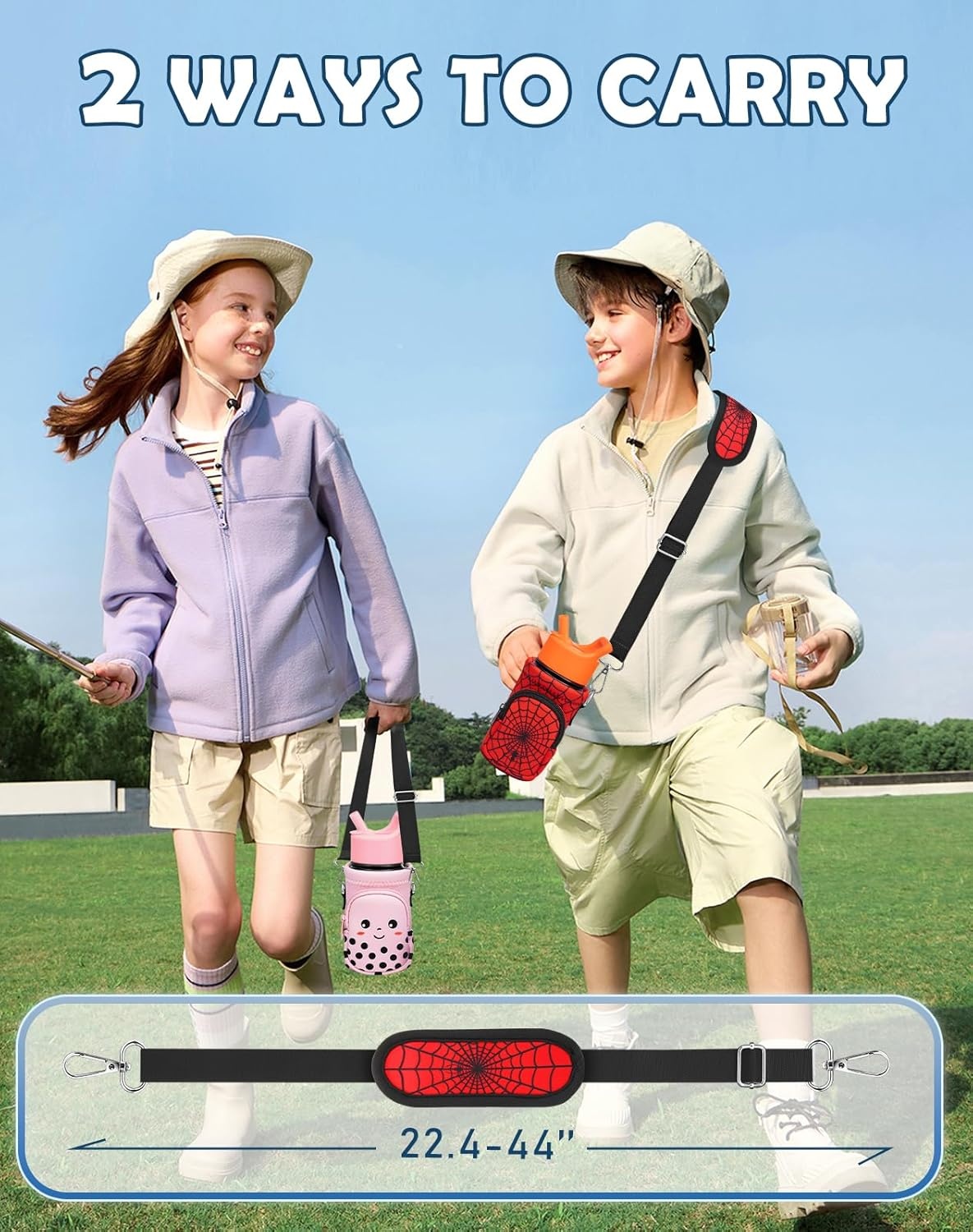 image:imageMiss Adola Water Bottle Carrier with Strap Insulated Kids Water Bottle Holder for Boys Girls Bottle Bag for 1018OzRed Eyes
