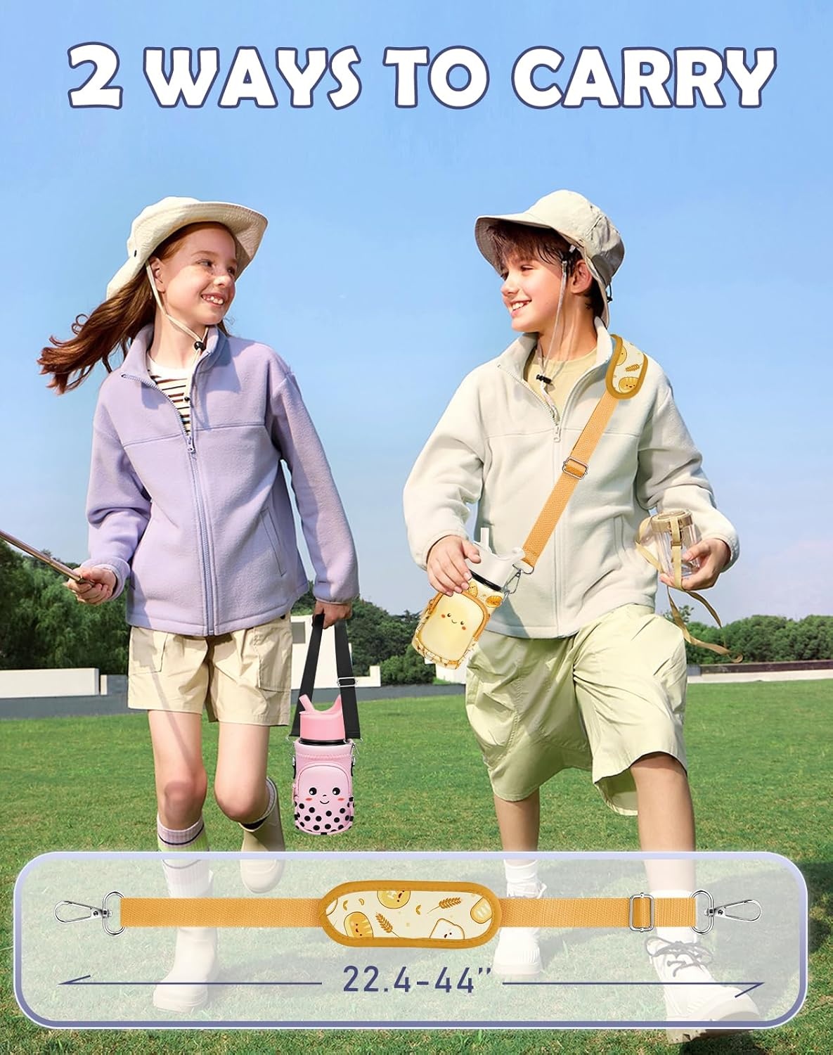 image:imageMiss Adola Water Bottle Carrier with Strap Insulated Kids Water Bottle Holder for Boys Girls Bottle Bag for 1018OzToast