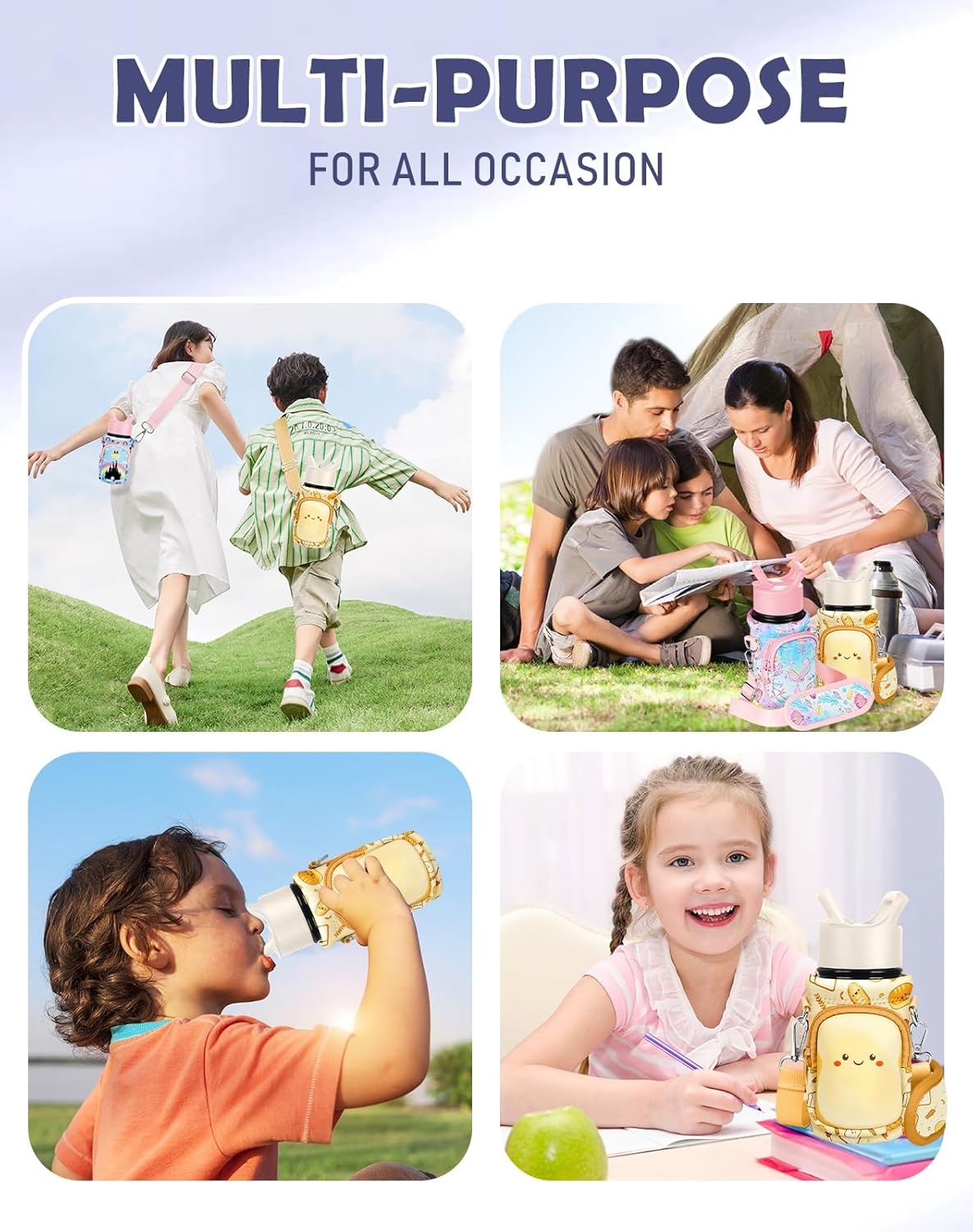 image:imageMiss Adola Water Bottle Carrier with Strap Insulated Kids Water Bottle Holder for Boys Girls Bottle Bag for 1018OzToast