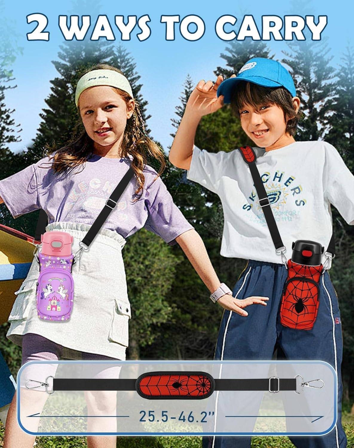 image:imageMiss Adola Water Bottle Carrier with Strap Insulated Neoprene Water Bottle Holder Bag with Pocket for 1420 ozBlack Zhizhu