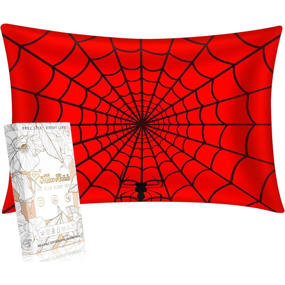 image:imageMiss Adola 1Pc Silk Pillowcase for Kids 30x20 Queen 19 Momme Mulberry Silk Pillow Case with Hidden Zipper for Hair and Skin Cute Cartoon for Toddlers Teens Boys Girls Pink Girl ShadowZhizhuxia Eyes