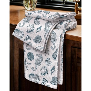 image:imageMiss Adola 2pcs Waffle Kitchen Towels  16x26 Inch Cotton Waffle Weave Dish Cloths Set of 2 with Hanging Loop Absorbent Hand Tea Towels Fruits Design for Housewarming Gift CitrusCoastal