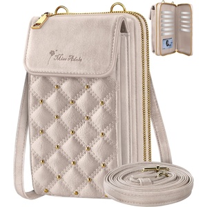 image:imageMiss Adola Crossbody Phone Purse for Women  Cute Small Bags Cellphone Wallet RFID Blocking with Strap Zipper and Card SlotsGold