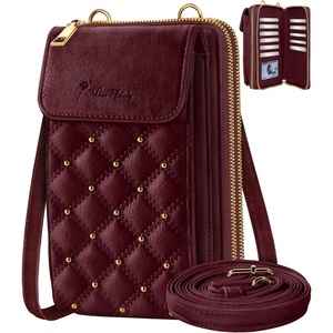 image:imageMiss Adola Crossbody Phone Purse for Women  Cute Small Bags Cellphone Wallet RFID Blocking with Strap Zipper and Card SlotsRed