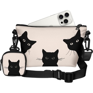 image:imageMiss Adola Cute Crossbody Bags for Women  Fashion Design Small Cross Body Bag Cell Phone Purse Wallet Shoulder for GirlsThree Black Cat