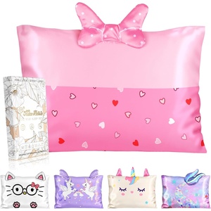 image:imageMiss Adola Kids Pillowcases Standard Size 20x26  Cute Cartoon Soft Breathable Silk Pillow Cases for Hair and Skin with Hidden Zipper for Girls Fun Kawaii Design for Bedding Fish TailPoint Bow