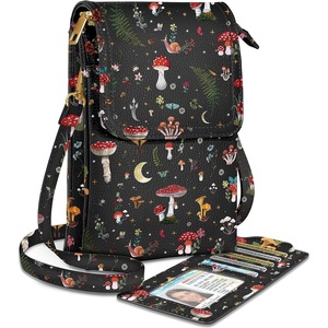 image:imageMiss Adola Small Crossbody Phone Purse for Women  Cute Cell Phone Wallet Leather Cross Body Bags with Card Holder SlotMushroom
