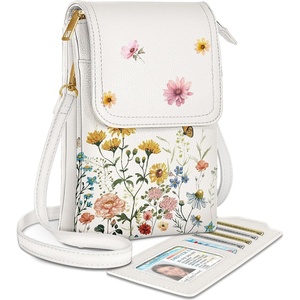 image:imageMiss Adola Small Crossbody Phone Purse for Women  Cute Cell Phone Wallet Leather Cross Body Bags with Card Holder SlotVintage Flower