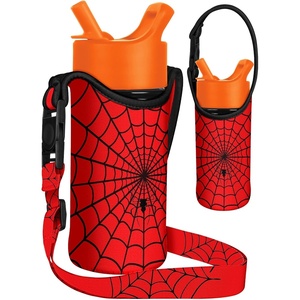 image:imageMiss Adola Water Bottle Carrier with Strap  Handheld Kids Water Bottle Holder for 1016 oz  1420 oz Cute Cartoon Design Neoprene Crossbody Bottle Sling Bag for Boys GirlsZhizhuxia Eyes