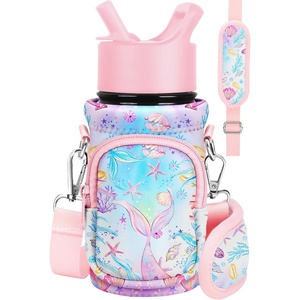 image:imageMiss Adola Water Bottle Carrier with Strap  Insulated Kids Water Bottle Holder for Boys Girls Bottle Bag for 1018OzPink Fishtail