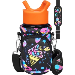 image:imageMiss Adola Water Bottle Carrier with Strap  Insulated Kids Water Bottle Holder for Boys Girls Bottle Bag for 1018OzRainbow Ice Cream