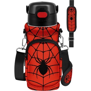 image:imageMiss Adola Water Bottle Carrier with Strap  Insulated Neoprene Water Bottle Holder Bag with Pocket for 1420 ozBlack Zhizhu