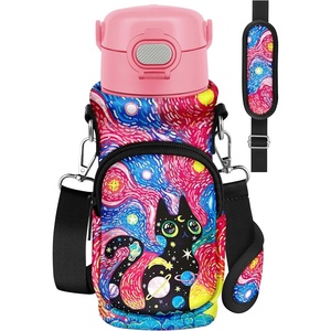 image:imageMiss Adola Water Bottle Carrier with Strap  Insulated Neoprene Water Bottle Holder Bag with Pocket for 1420 ozStarry Sky Cat