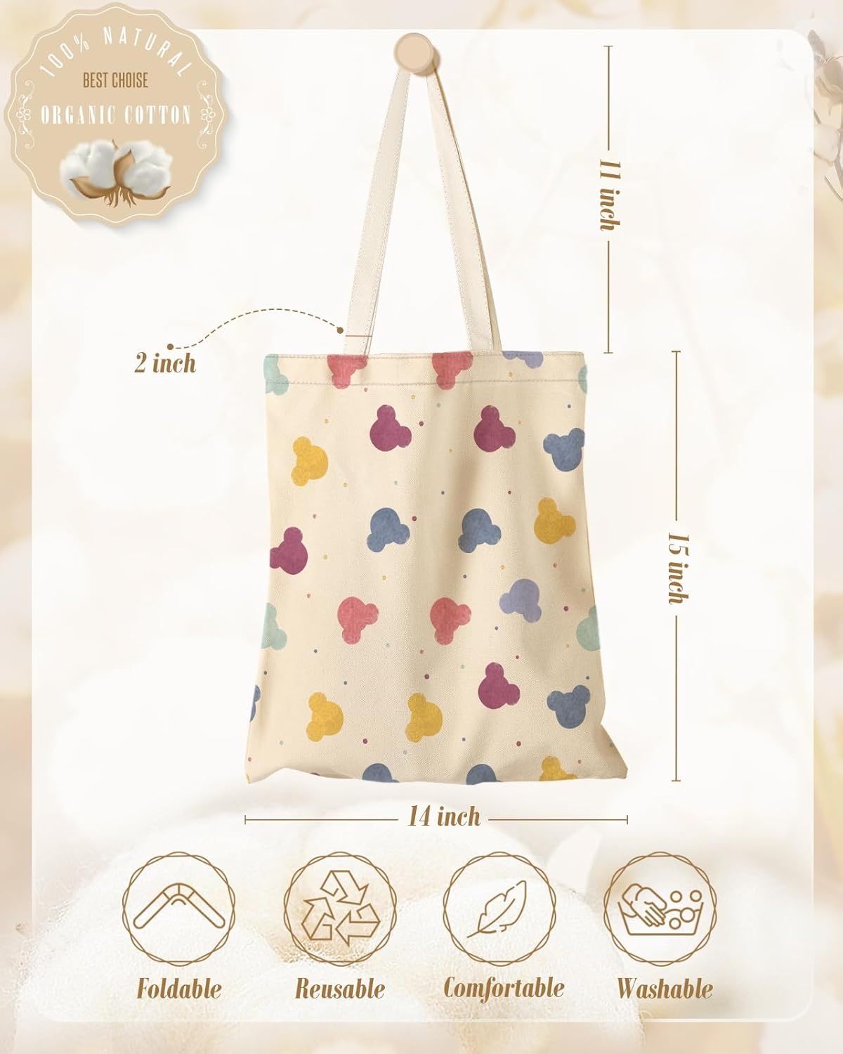 image:imageMiss Adola Aesthetic Canvas Tote Bag Reusable Shoulder Tote Bag for Women Lady Casual Vacation Shopping Work GymBear