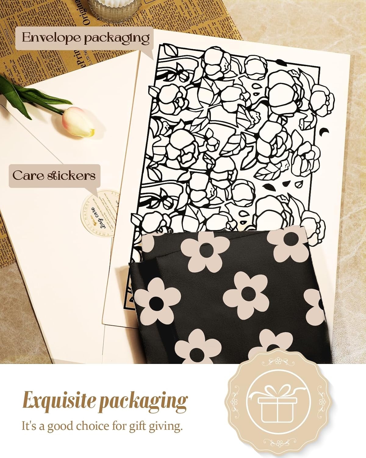 image:imageMiss Adola Aesthetic Canvas Tote Bag Reusable Shoulder Tote Bag for Women Lady Casual Vacation Shopping Work GymCute Flowers