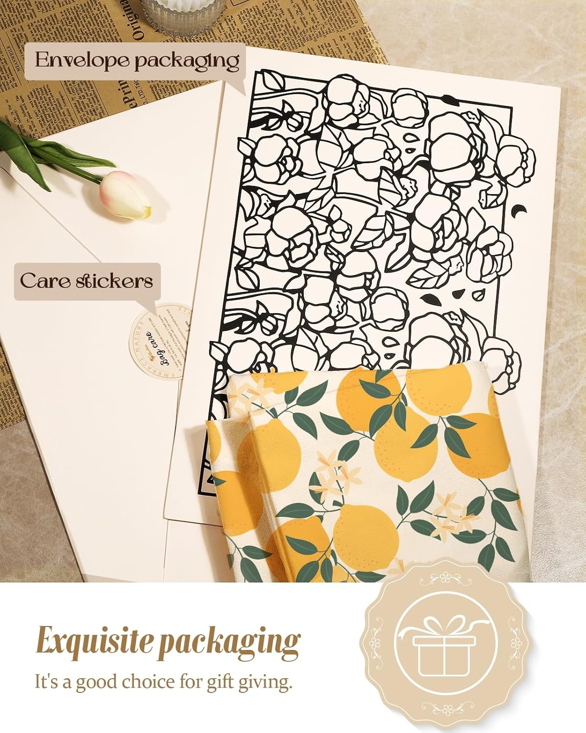 image:imageMiss Adola Aesthetic Canvas Tote Bag for Women Sturdy Cloth Cotton Totes Bag with Pattern Shoulder Bag for Shopping Grocery Gym Lemon