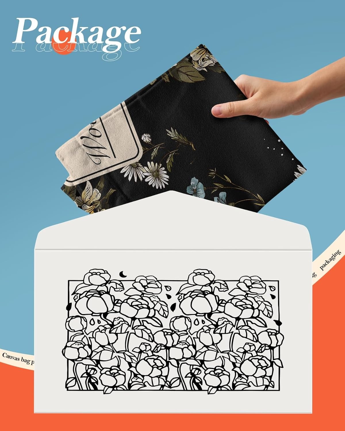 image:imageMiss Adola Aesthetic Canvas Tote Bag for Women Sturdy Cloth Cotton Totes Bag with Pattern Shoulder BagBlack Mushroom Plants