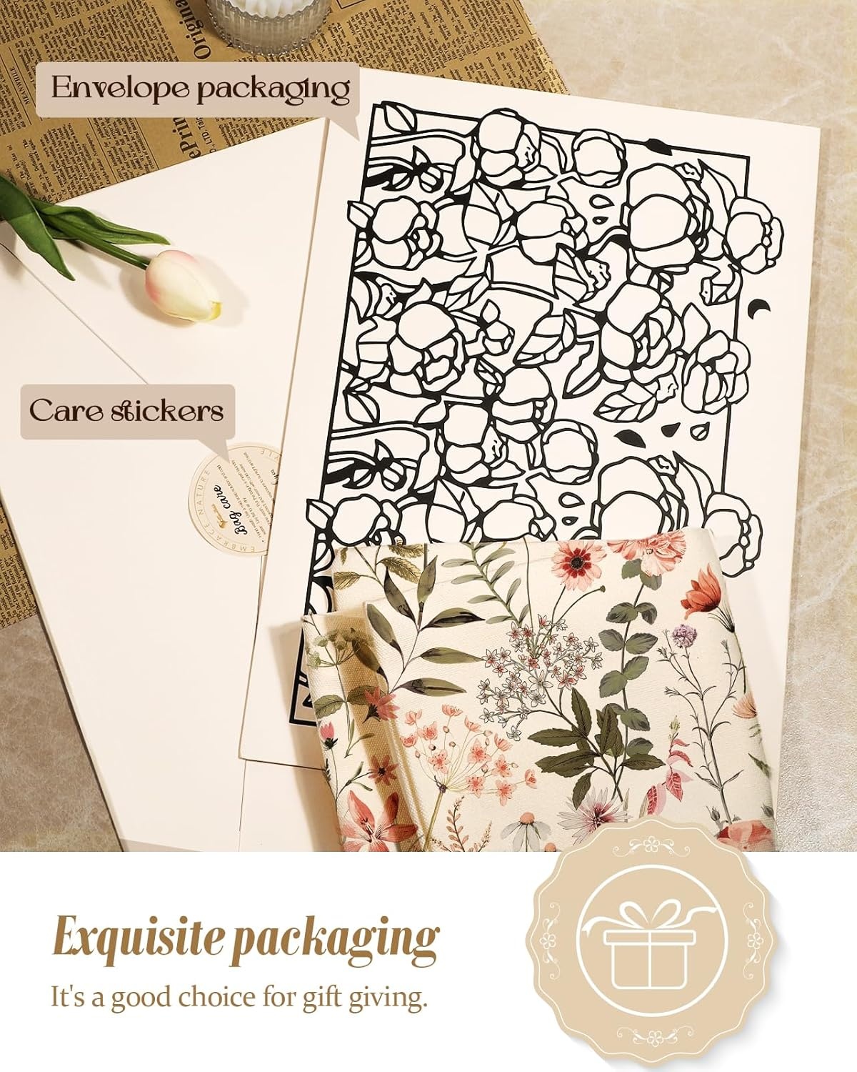 image:imageMiss Adola Aesthetic Canvas Tote Bag for Women Sturdy Cloth Cotton Totes Bag with Pattern Shoulder BagFlower Floral