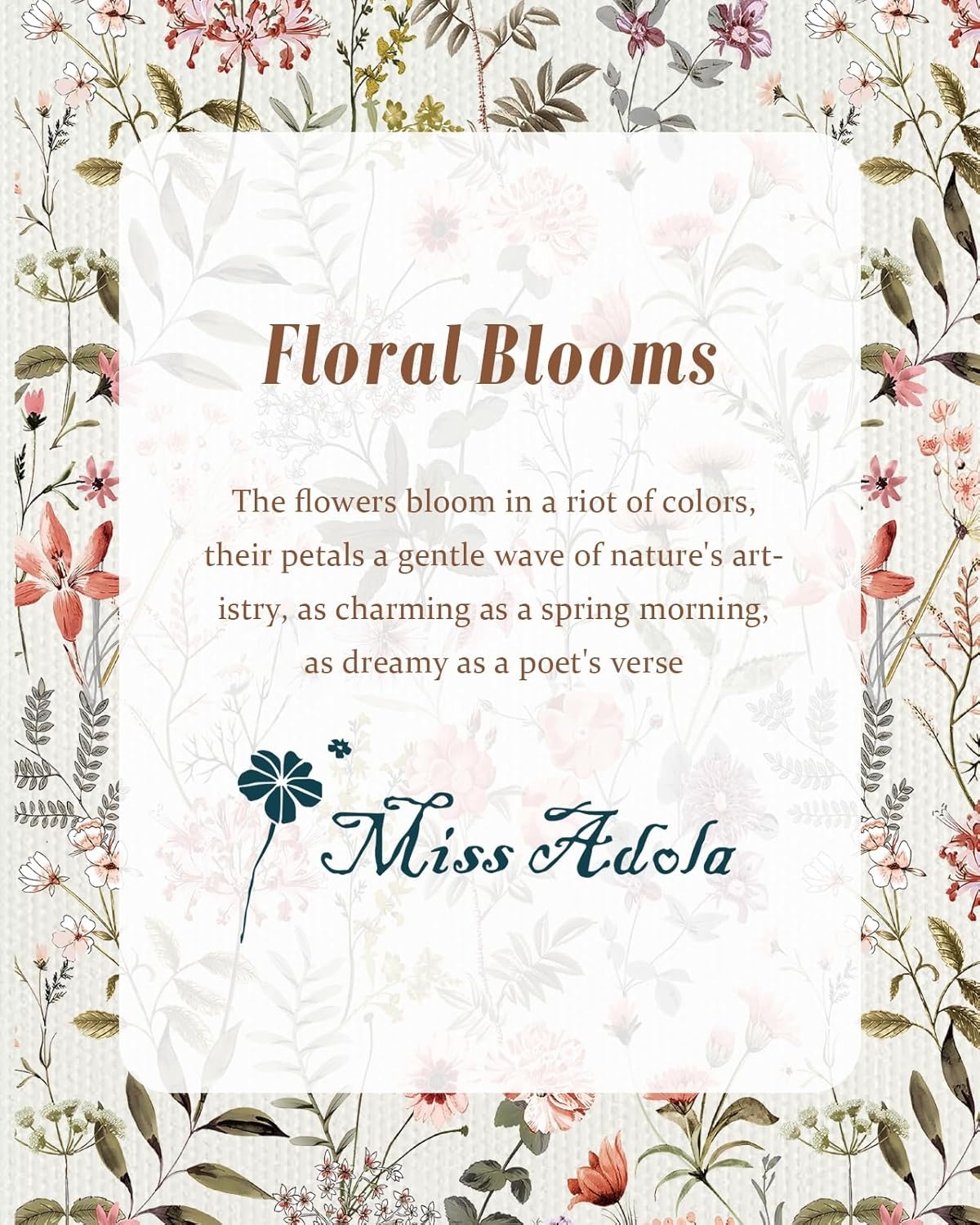 image:imageMiss Adola Aesthetic Canvas Tote Bag for Women Sturdy Cloth Cotton Totes Bag with Pattern Shoulder BagFlower Floral