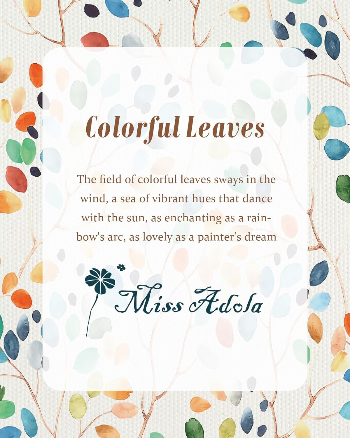 image:imageMiss Adola Aesthetic Canvas Tote Bag for Women Sturdy Cloth Cotton Totes Bag with Pattern Shoulder BagLeaves