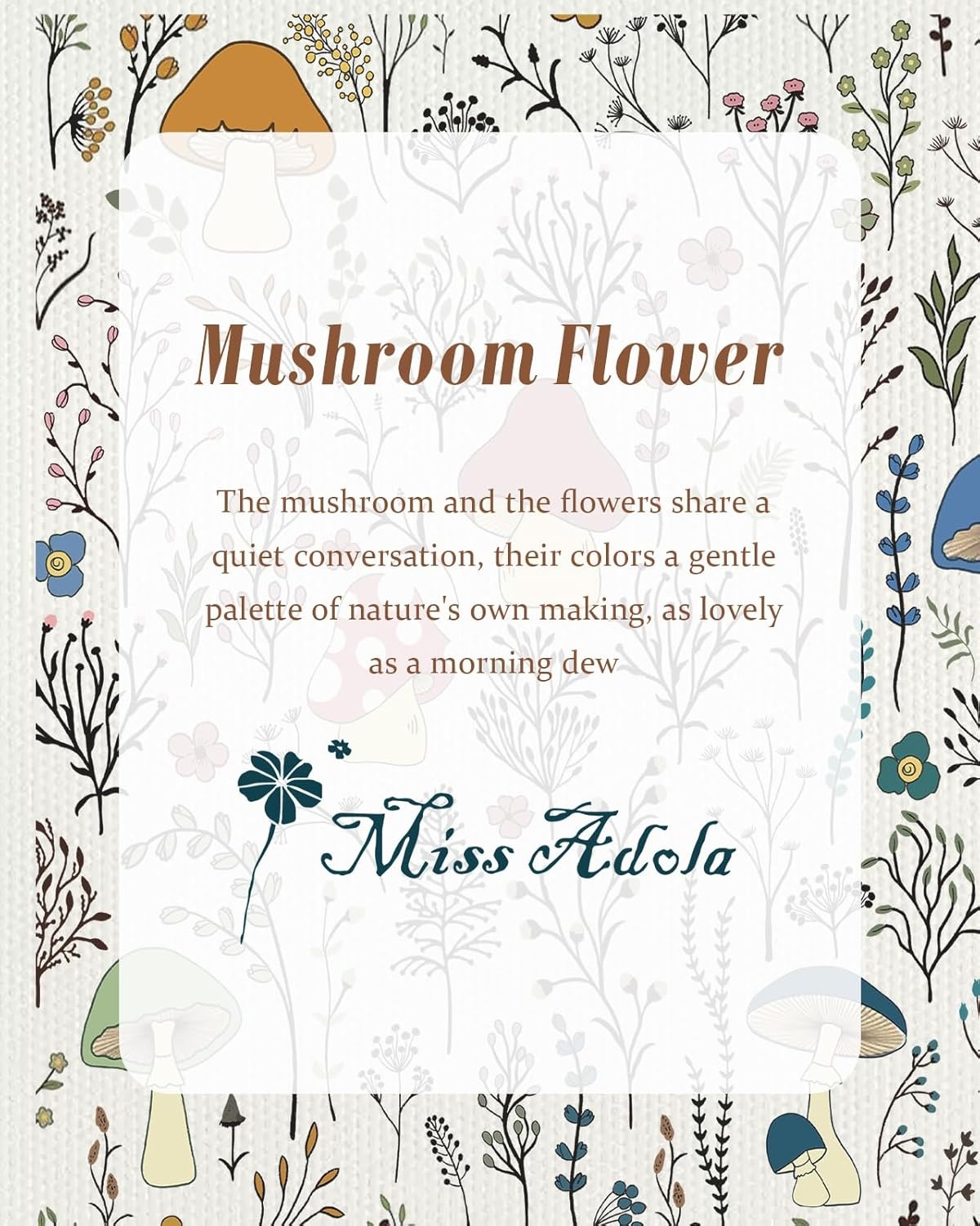 image:imageMiss Adola Aesthetic Canvas Tote Bag for Women Sturdy Cloth Cotton Totes Bag with Pattern Shoulder BagMushroom Flower
