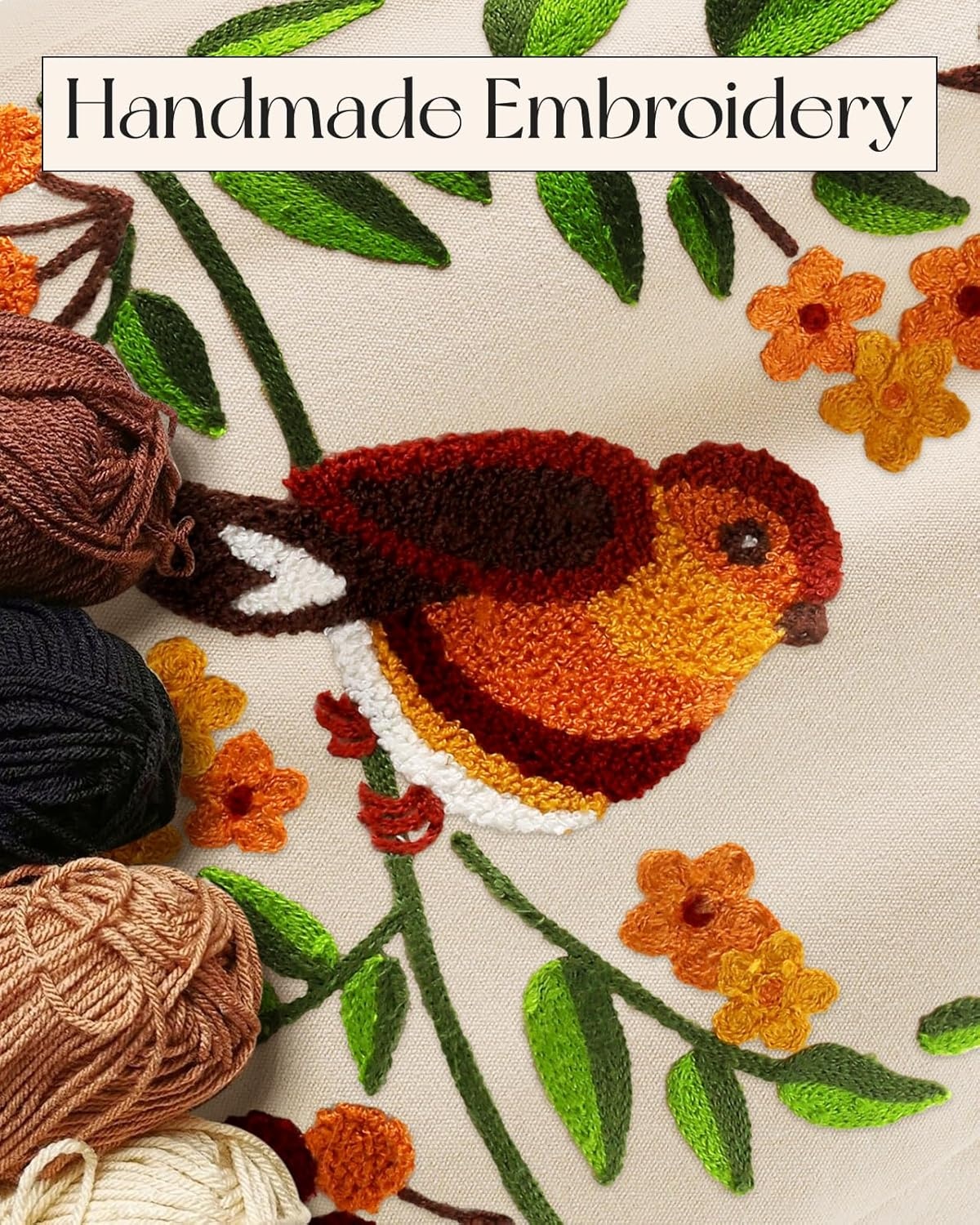 image:imageMiss Adola Aesthetic Embroidery Tote Bag for Women Reusable Canvas Cute Shoulder Bag for Shopping Grocery Work BookTree Bird