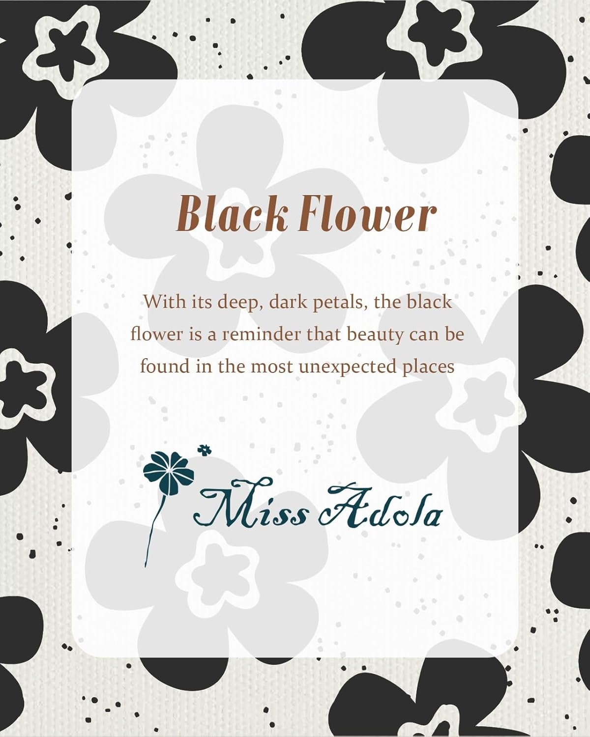 image:imageMiss Adola Aesthetic Tote Bag for Girls with Magnetic Buckle and Zipper Inner Pocket for Women Lady Canvas Cotton Tote BagBlack Flower