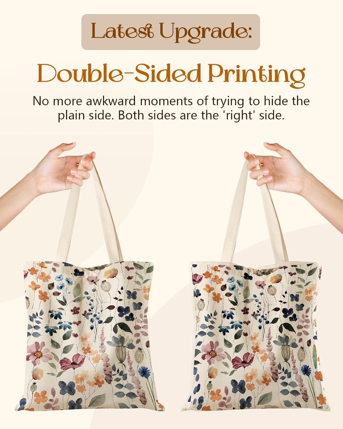 image:imageMiss Adola Aesthetic Tote Bag for Girls with Magnetic Buckle and Zipper Inner Pocket for Women Lady Canvas Cotton Tote BagColorful Leaf