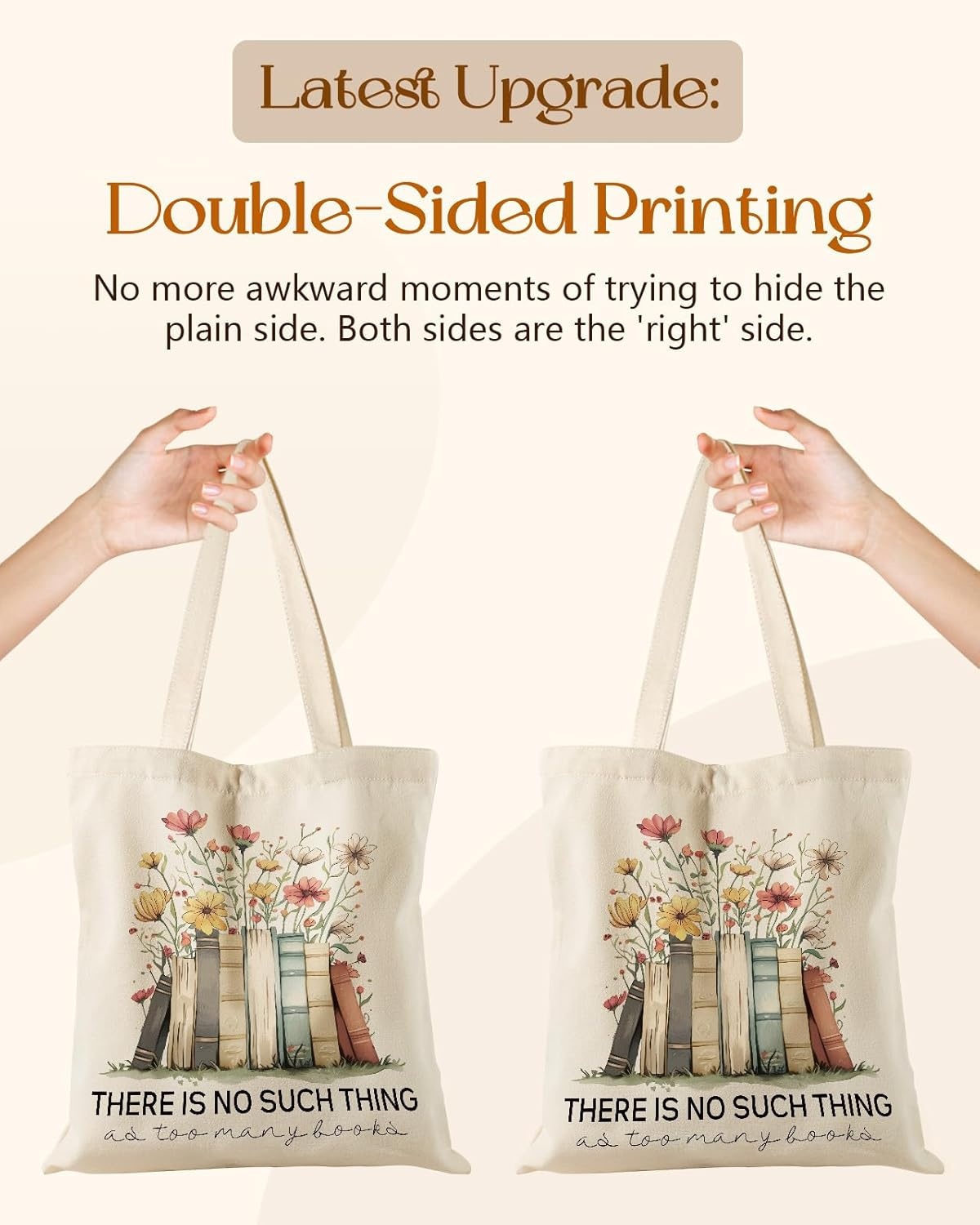 image:imageMiss Adola Canvas Tote Bag with Pockets Aesthetic Reusable Totes for Women Ladies Cute Printed Cloths Canvas Shoulder BagBooks Flower