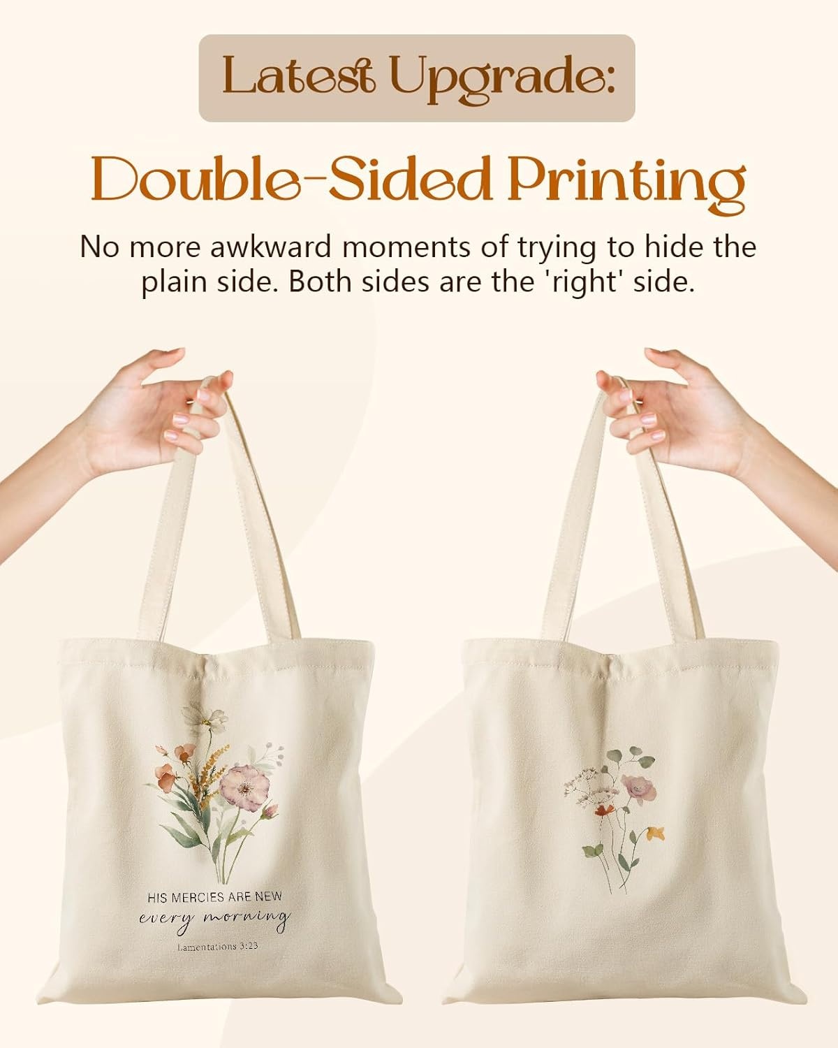 image:imageMiss Adola Canvas Tote Bag with Pockets Aesthetic Reusable Totes for Women Ladies Cute Printed Cloths Canvas Shoulder BagMercies Flower