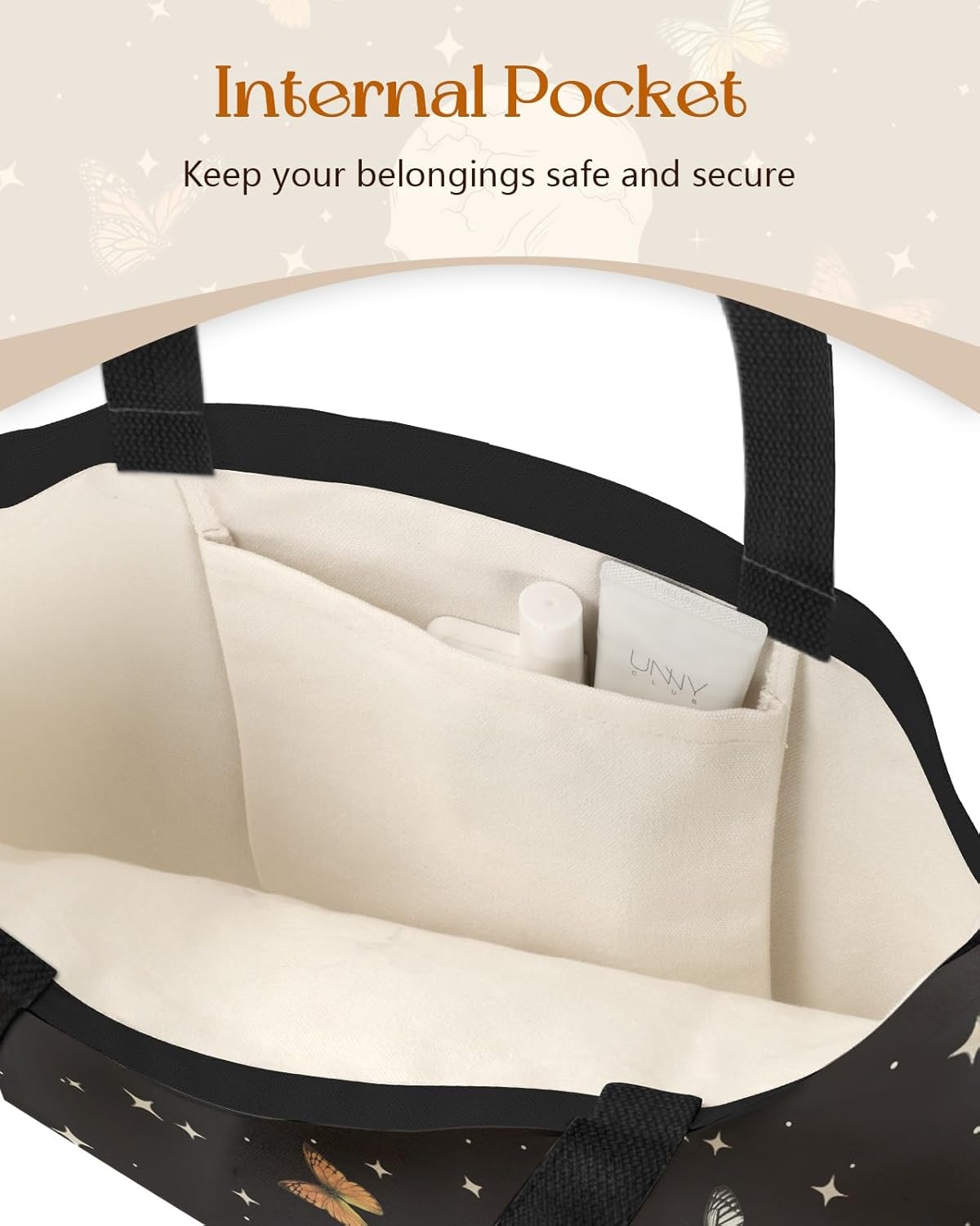 image:imageMiss Adola Canvas Tote Bag with Pockets Aesthetic Reusable Totes for Women Ladies Cute Printed Cloths Canvas Shoulder BagSkull Book