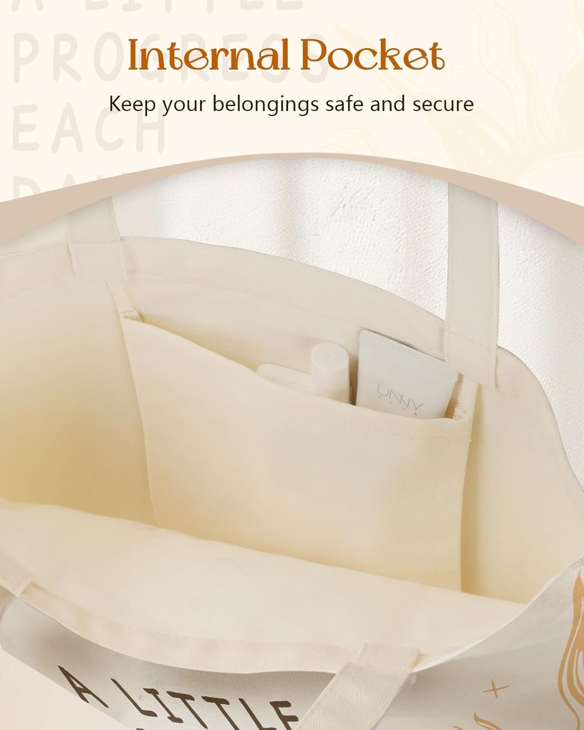 image:imageMiss Adola Canvas Tote Bag with Pockets Aesthetic Reusable Totes for Women Ladies Cute Printed Cloths Canvas Shoulder BagSun Letter