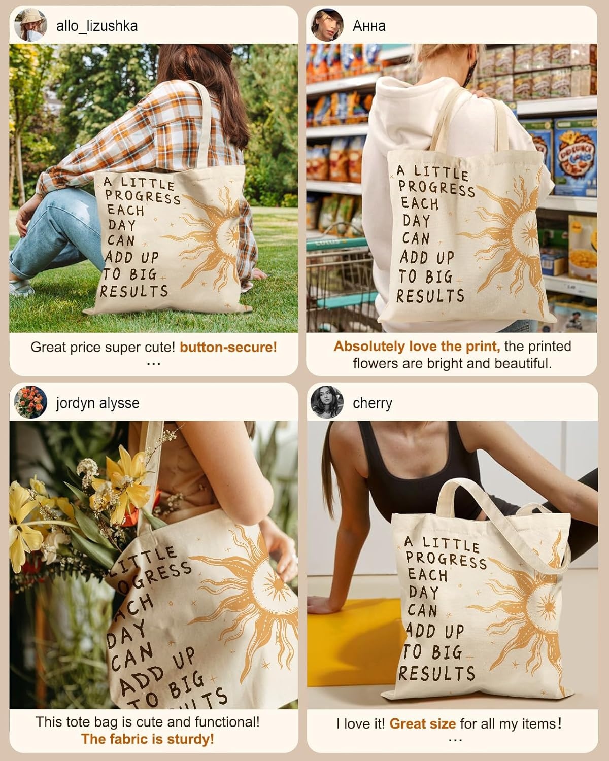 image:imageMiss Adola Canvas Tote Bag with Pockets Aesthetic Reusable Totes for Women Ladies Cute Printed Cloths Canvas Shoulder BagSun Letter