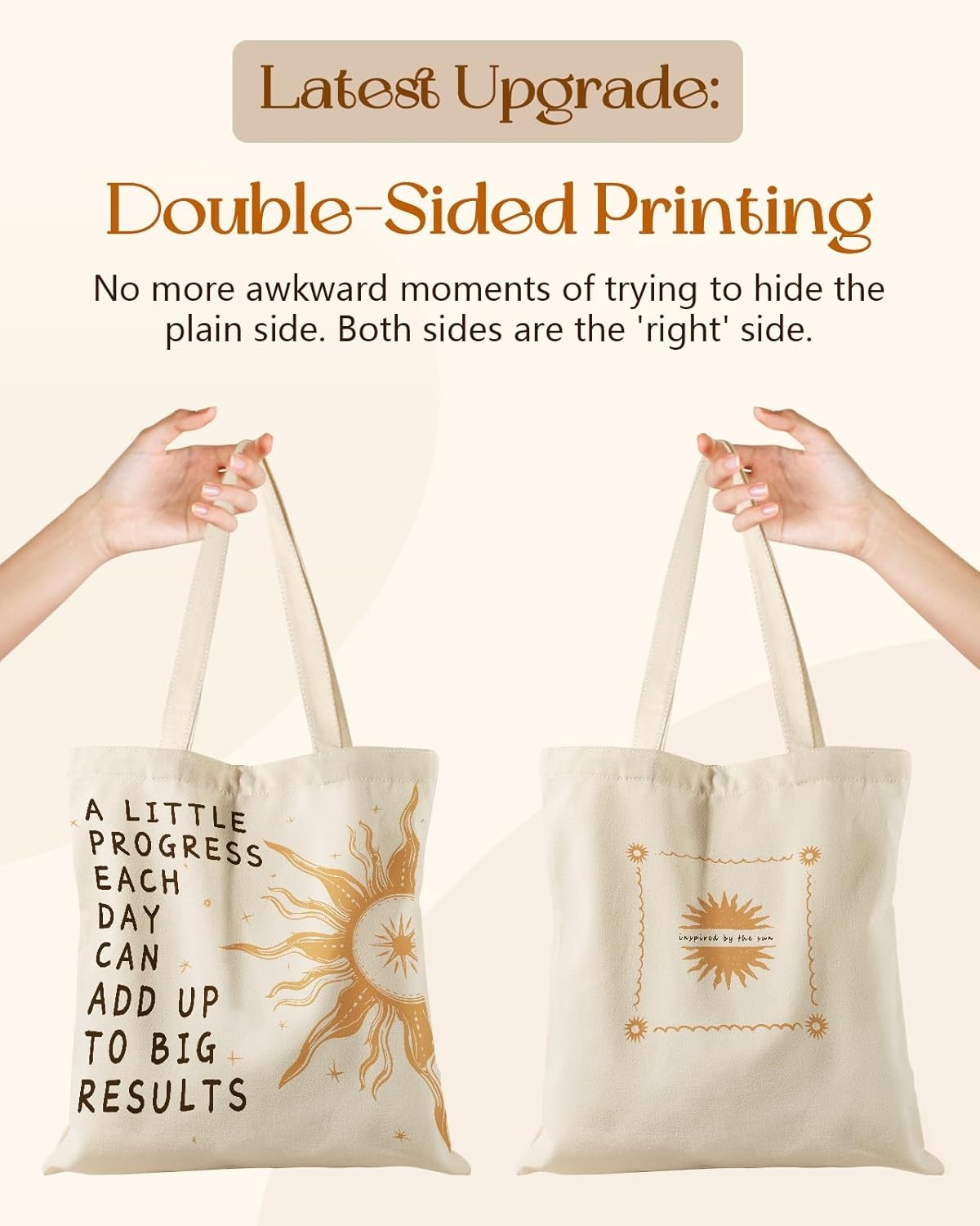 image:imageMiss Adola Canvas Tote Bag with Pockets Aesthetic Reusable Totes for Women Ladies Cute Printed Cloths Canvas Shoulder BagSun Letter