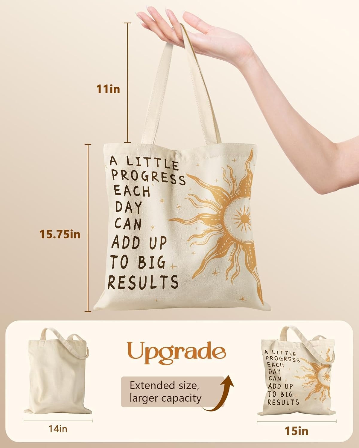 image:imageMiss Adola Canvas Tote Bag with Pockets Aesthetic Reusable Totes for Women Ladies Cute Printed Cloths Canvas Shoulder BagSun Letter