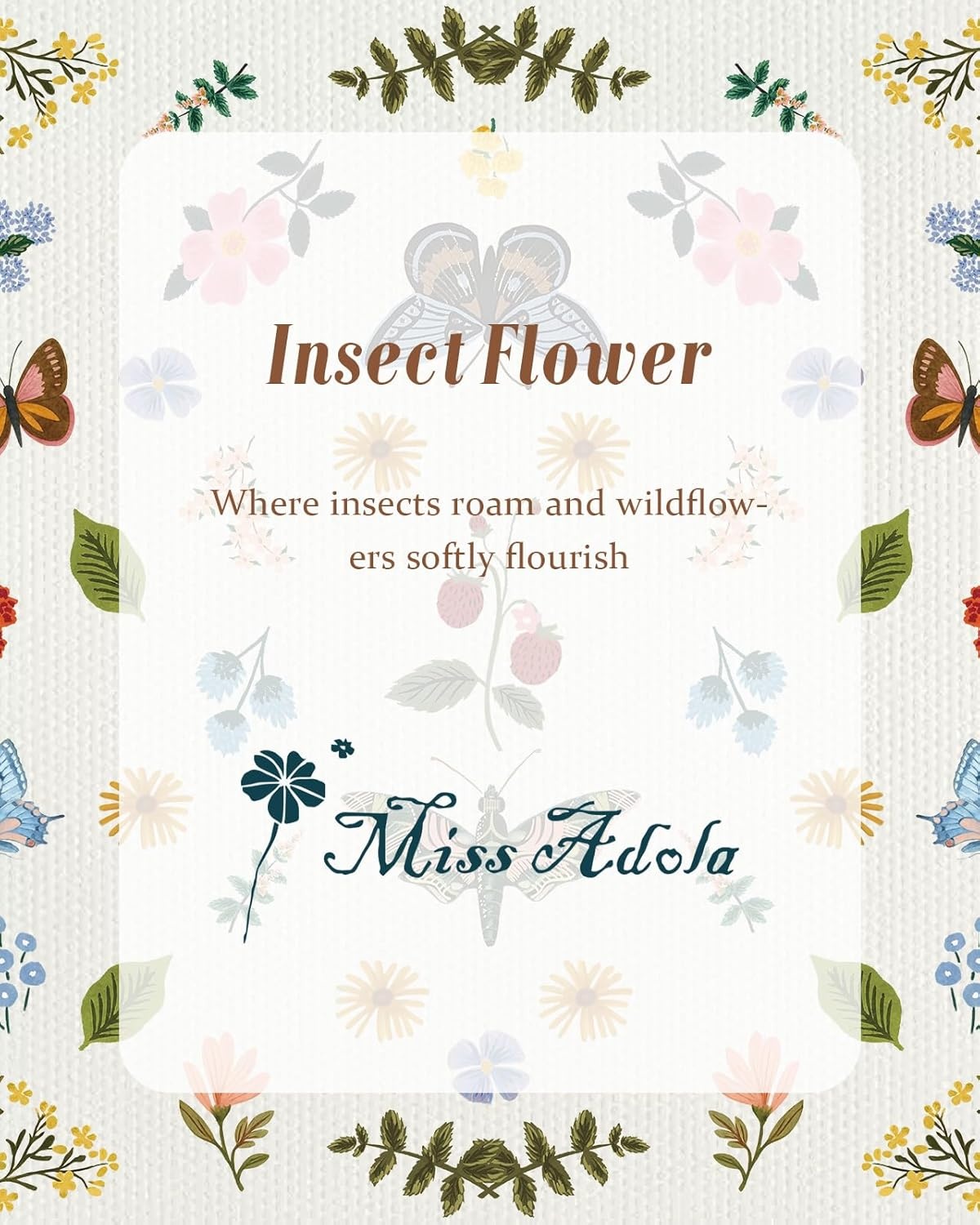 image:imageMiss Adola Cute Canvas Tote Bag for Women with Magnetic Buckle and Zipper Inner Pocket for Girls Aesthetic Cotton Tote BagsButterfly Flower