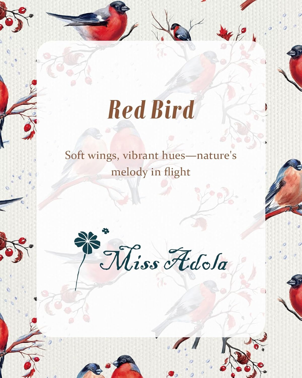 image:imageMiss Adola Cute Canvas Tote Bag for Women with Magnetic Buckle and Zipper Inner Pocket for Girls Aesthetic Cotton Tote BagsRed Bird