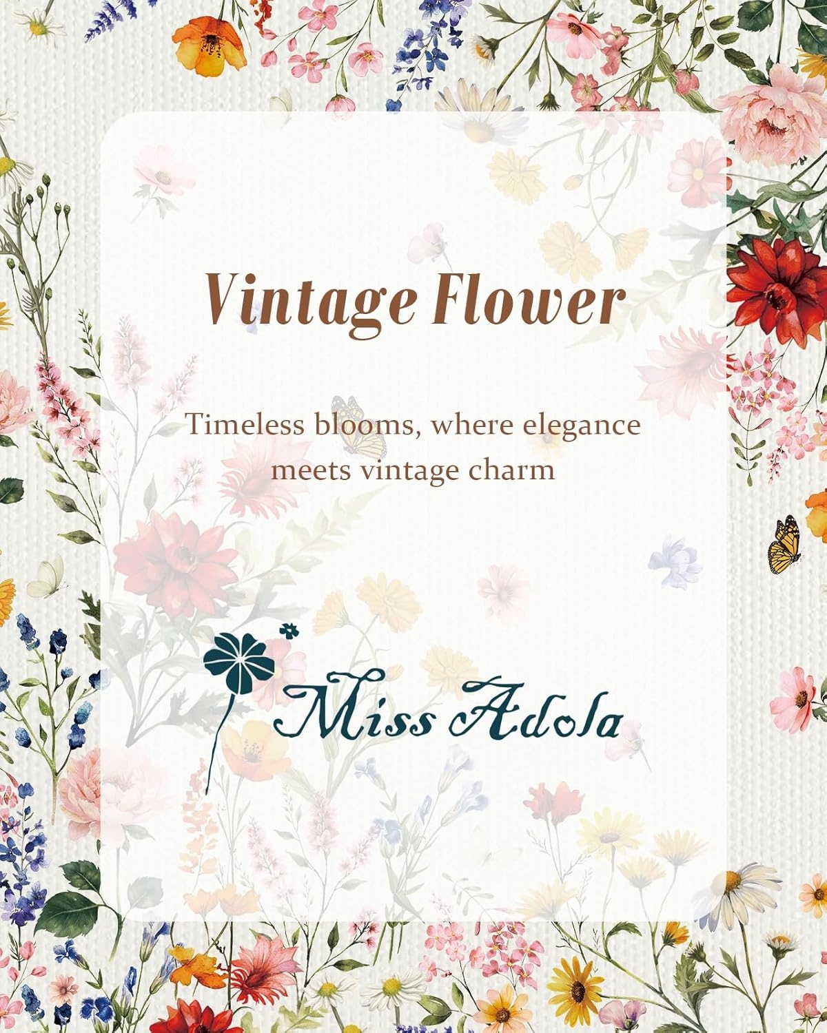 image:imageMiss Adola Cute Canvas Tote Bag for Women with Magnetic Buckle and Zipper Inner Pocket for Girls Aesthetic Cotton Tote BagsVintage Flower