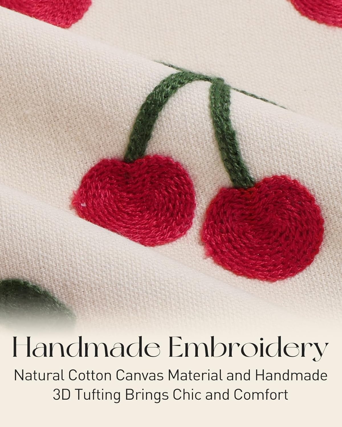 image:imageMiss Adola Embroidery Canvas Tote Bag for Women Reusable Tote with Buckle Aesthetic Cute Shoulder Bag for Shopping GroceryLittle Cherry