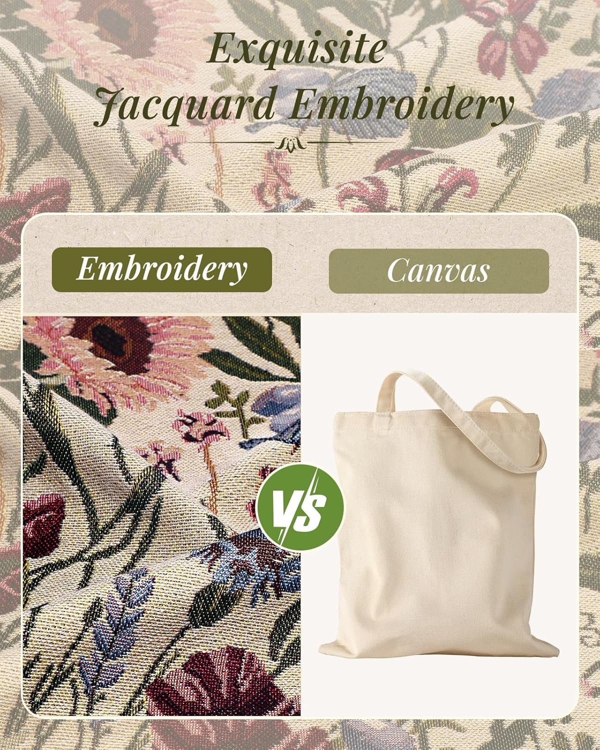 image:imageMiss Adola Embroidery Tote Bag for Women Aesthetic Canvas Bag with Pocket Reusable ToteBag for Work ShoppingFloral