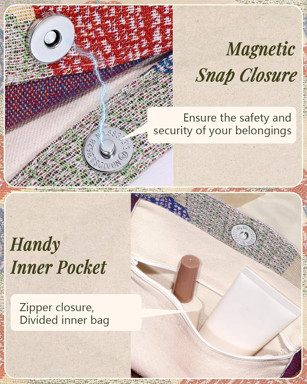 image:imageMiss Adola Embroidery Tote Bag for Women Aesthetic Canvas Bag with Pocket Reusable ToteBag for Work ShoppingPumpkin